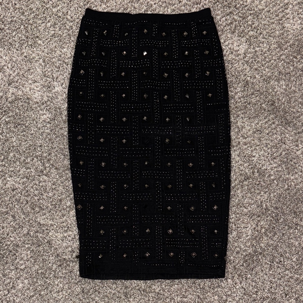 Search for Sanity Black Embellished Pencil Skirt